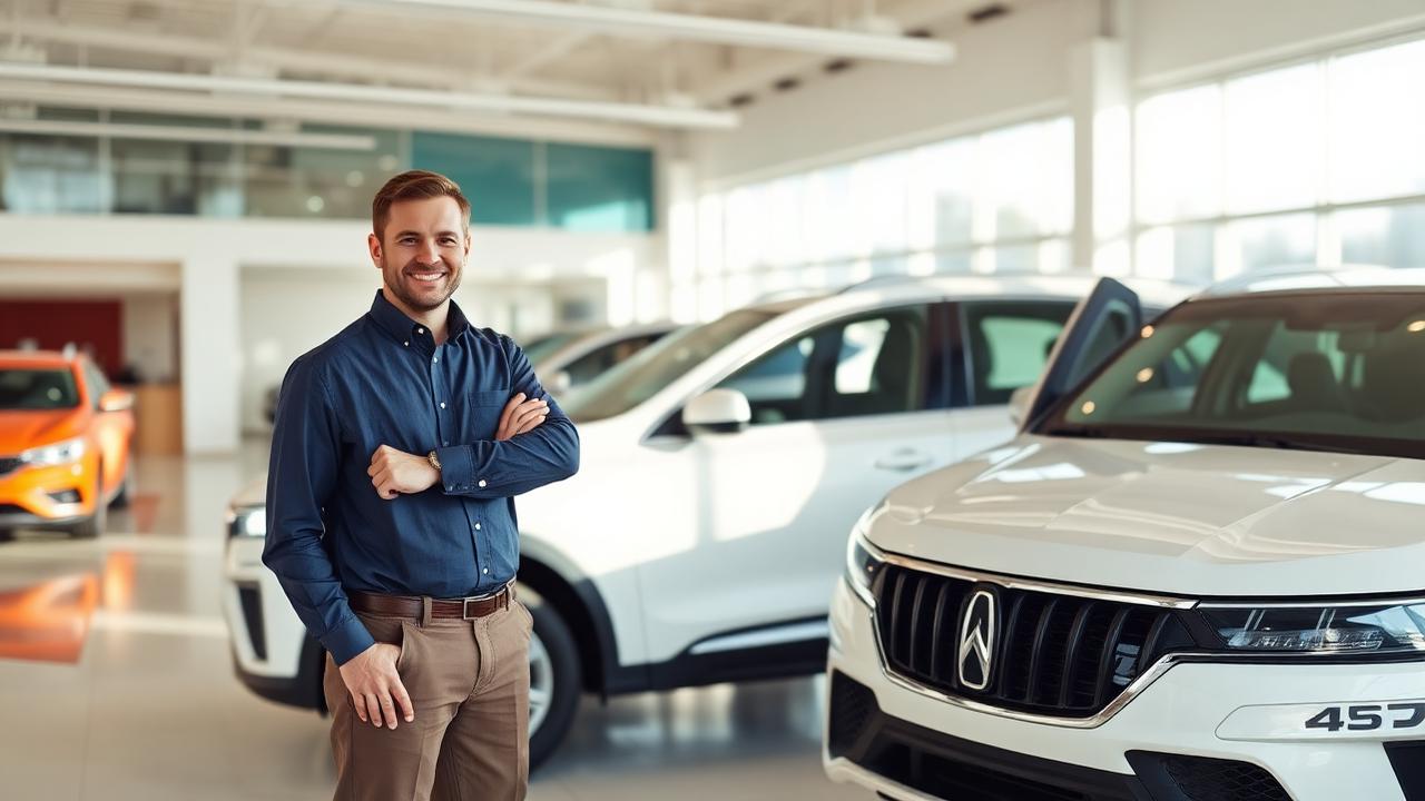 Sample video introduction thumbnail filmed in a dealership showroom